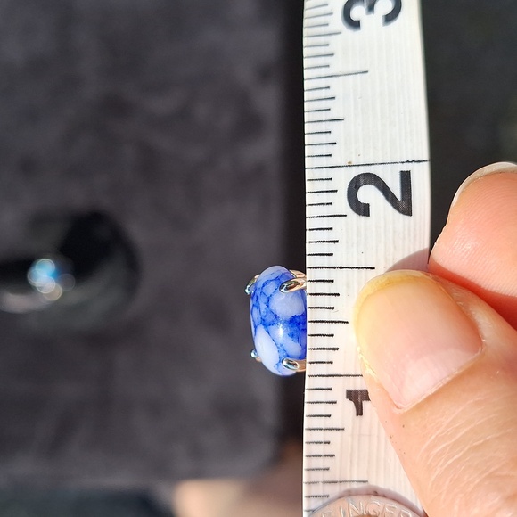 Blue Sodalite Stone Ring Women's Size 9 - Picture 7 of 7